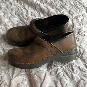 Brown Leather Clogs